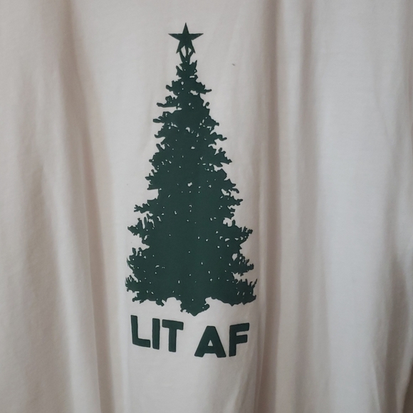 LIT AF Christmas Tree Tshirt meduim - Picture 5 of 5
